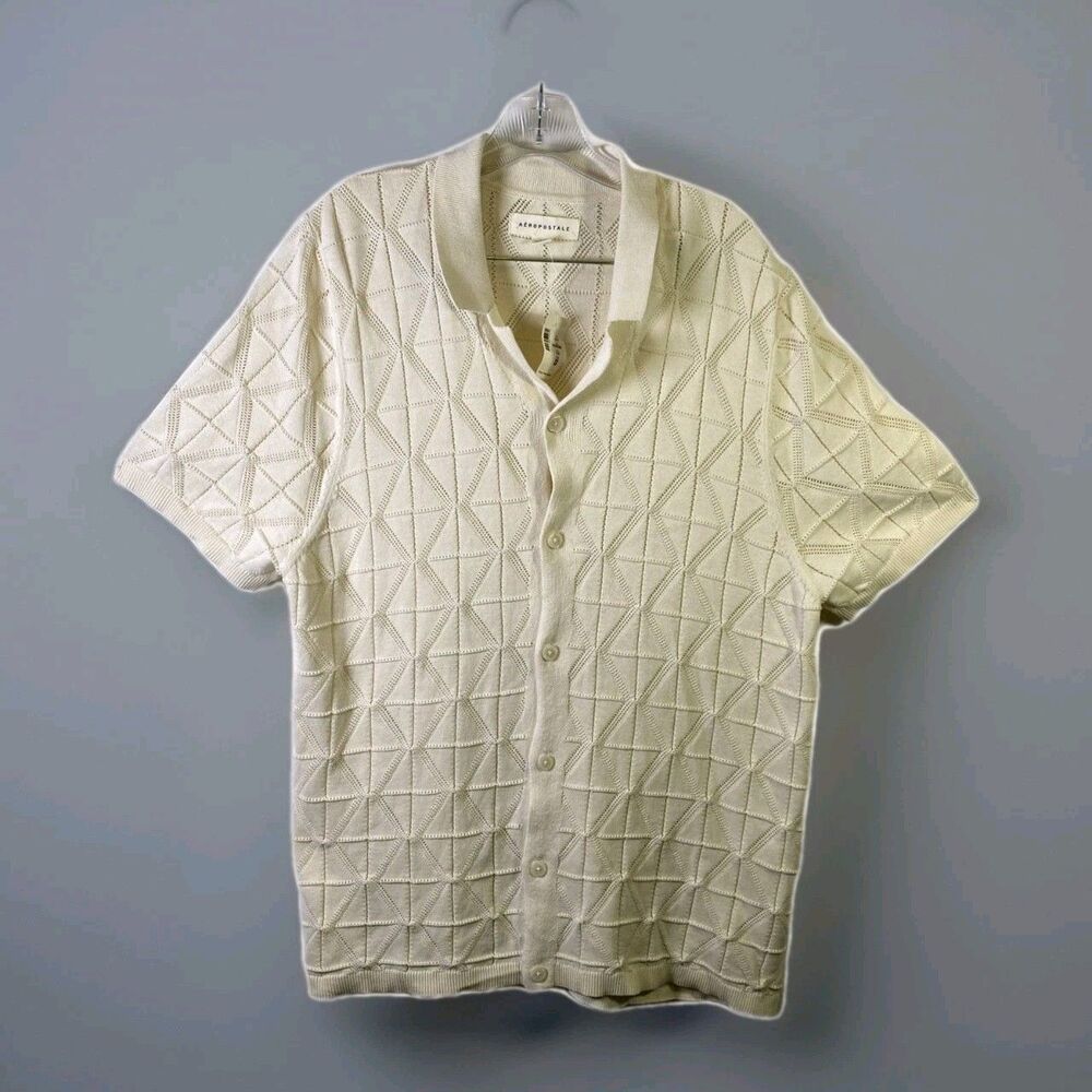 Aeropostale Open Knit Cotton Collared Polo Sweater- Size XL - NWT Vintage